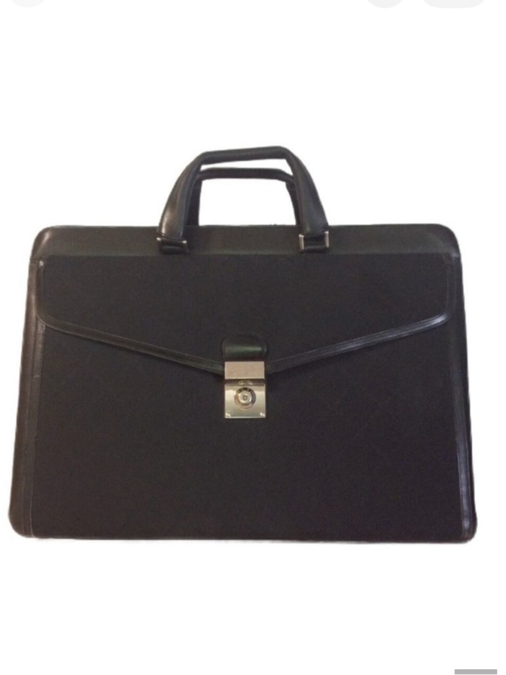 St. John Briefcase/Large Satchel/Black With Gold Hardware